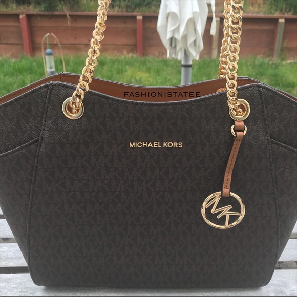 Michael Kors Large chain shoulder tote brown MK - Picture 7 of 7